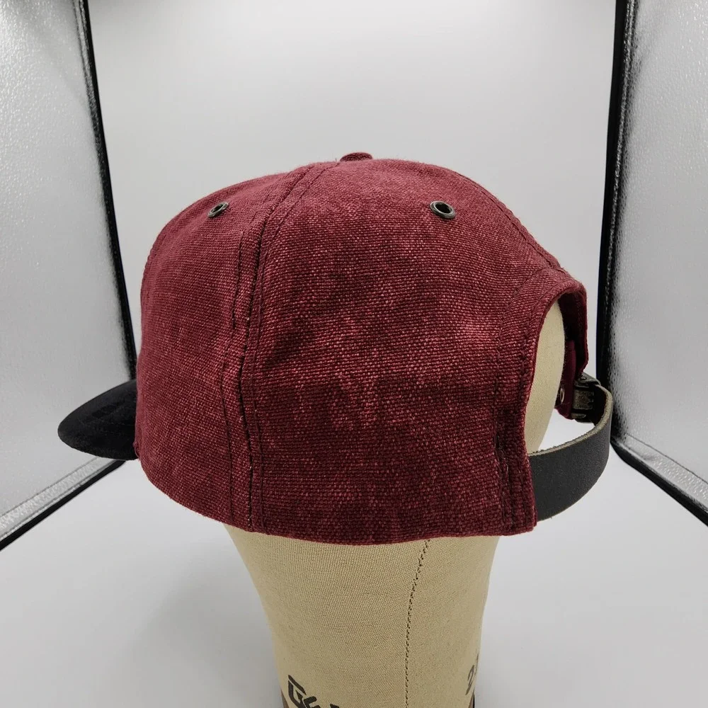 Vintage Ram Golf PGA Tour Hat Adjustable Strap Red Black Velvet Bill Made in USA